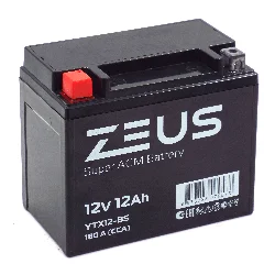 Аккумулятор ZEUS SUPER AGM 12 Ач п.п. (YTX12-BS) Фото 1