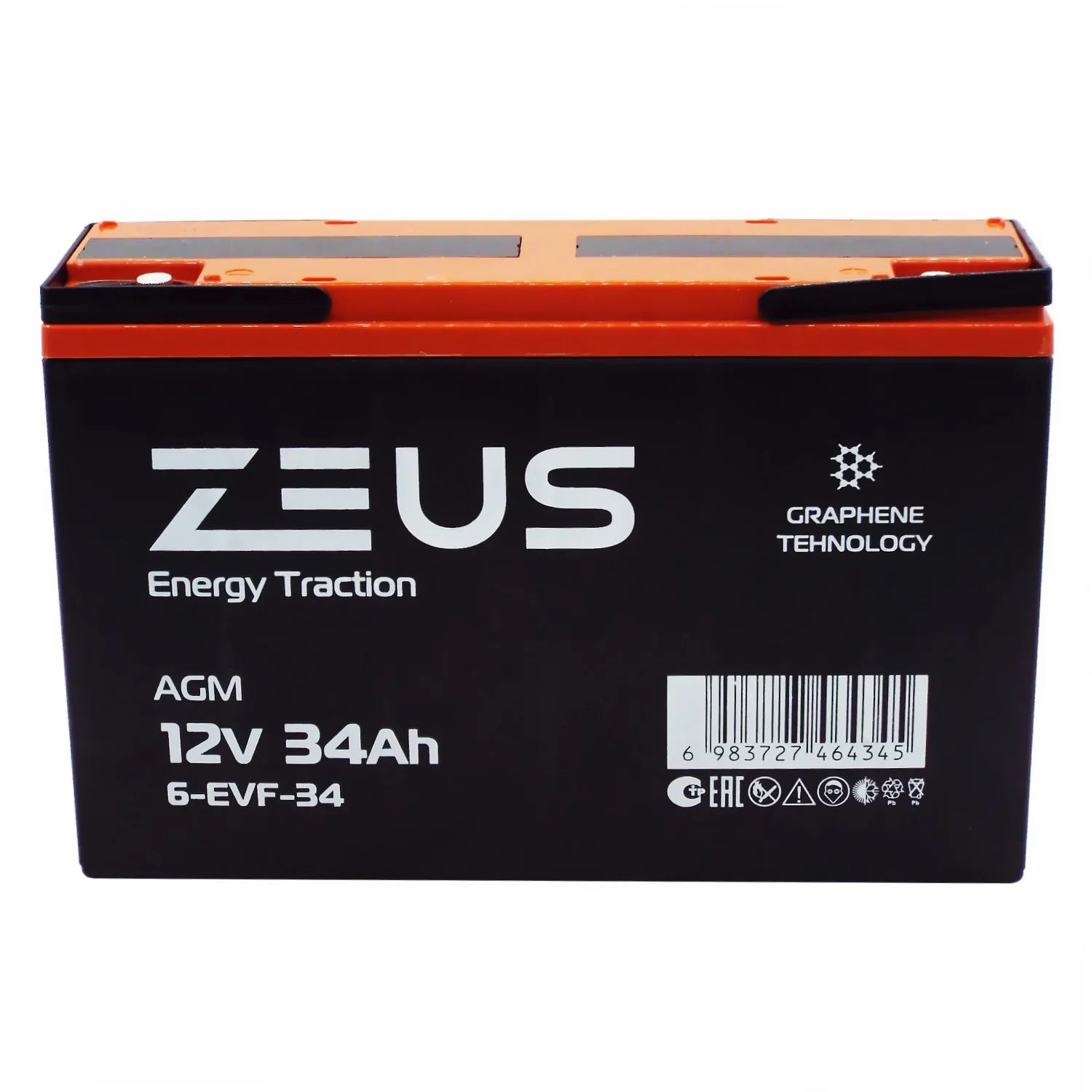 Аккумулятор ZEUS 6-EVF-34 (12V34Ah) тяговый Фото 1