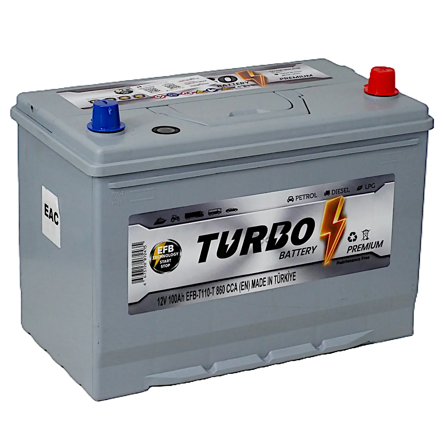 Аккумулятор TURBO EFB T110 Asia 100 Ач о.п. РАСПРОДАЖА Фото 1