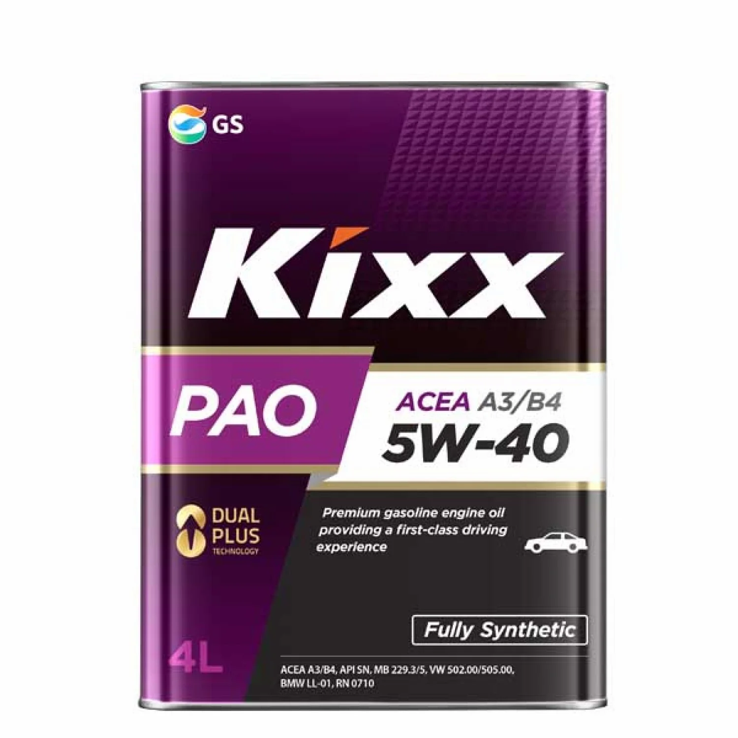 Масло моторное KIXX PAO A3/B4 5W-40, 4л