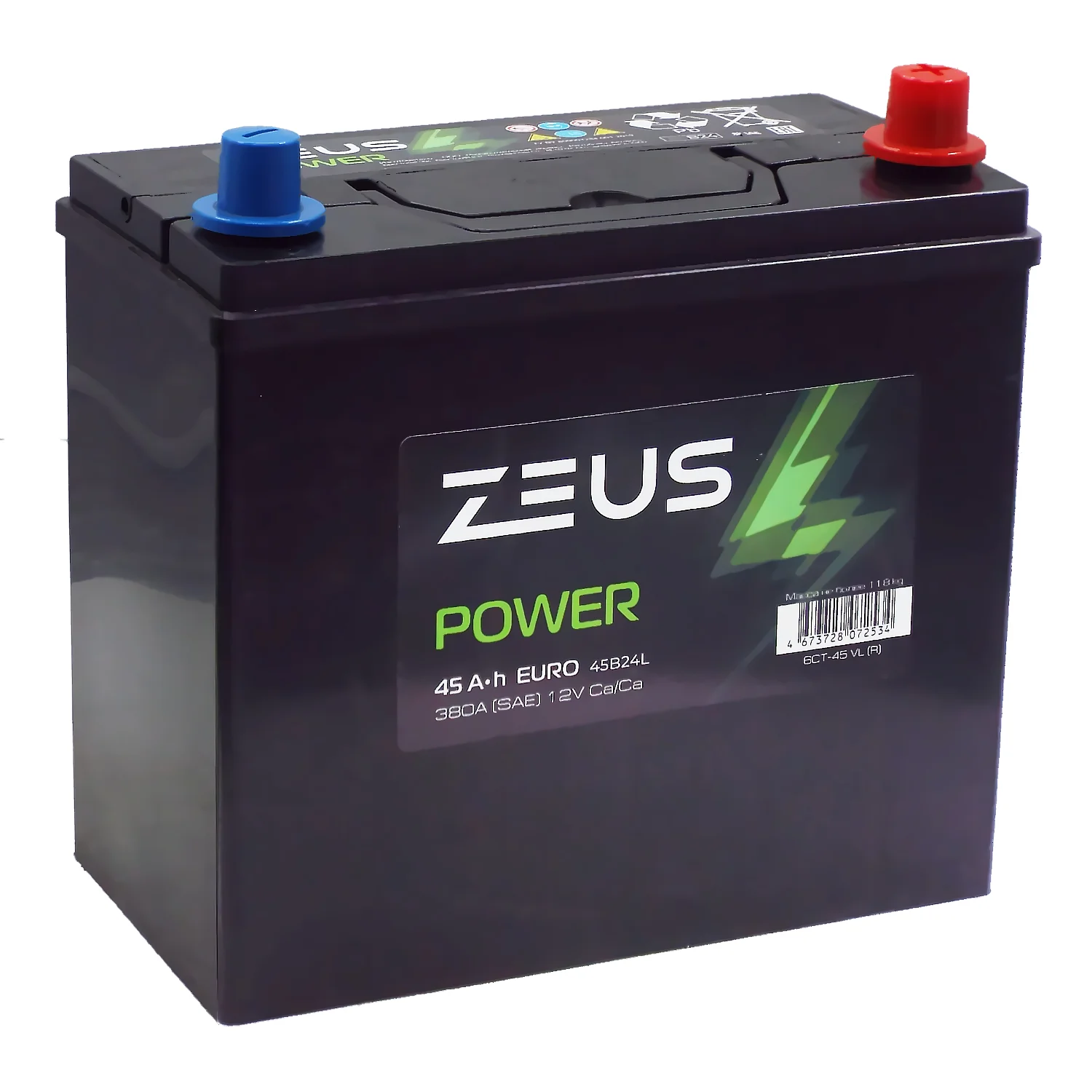Аккумулятор ZEUS POWER Asia 45B24L 45 Ач о.п.
