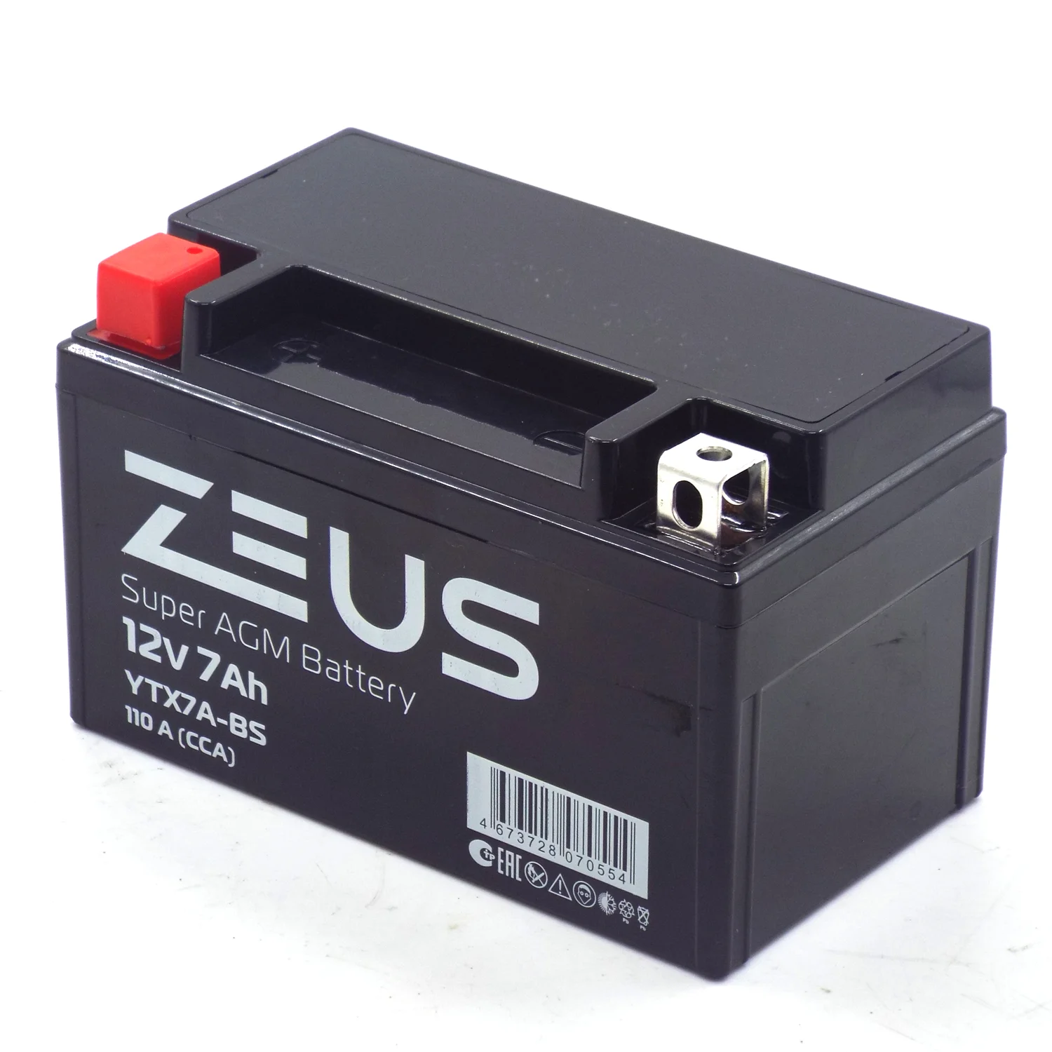 Аккумулятор ZEUS SUPER AGM 7 Ач п.п. (YTX7A-BS) Фото 1