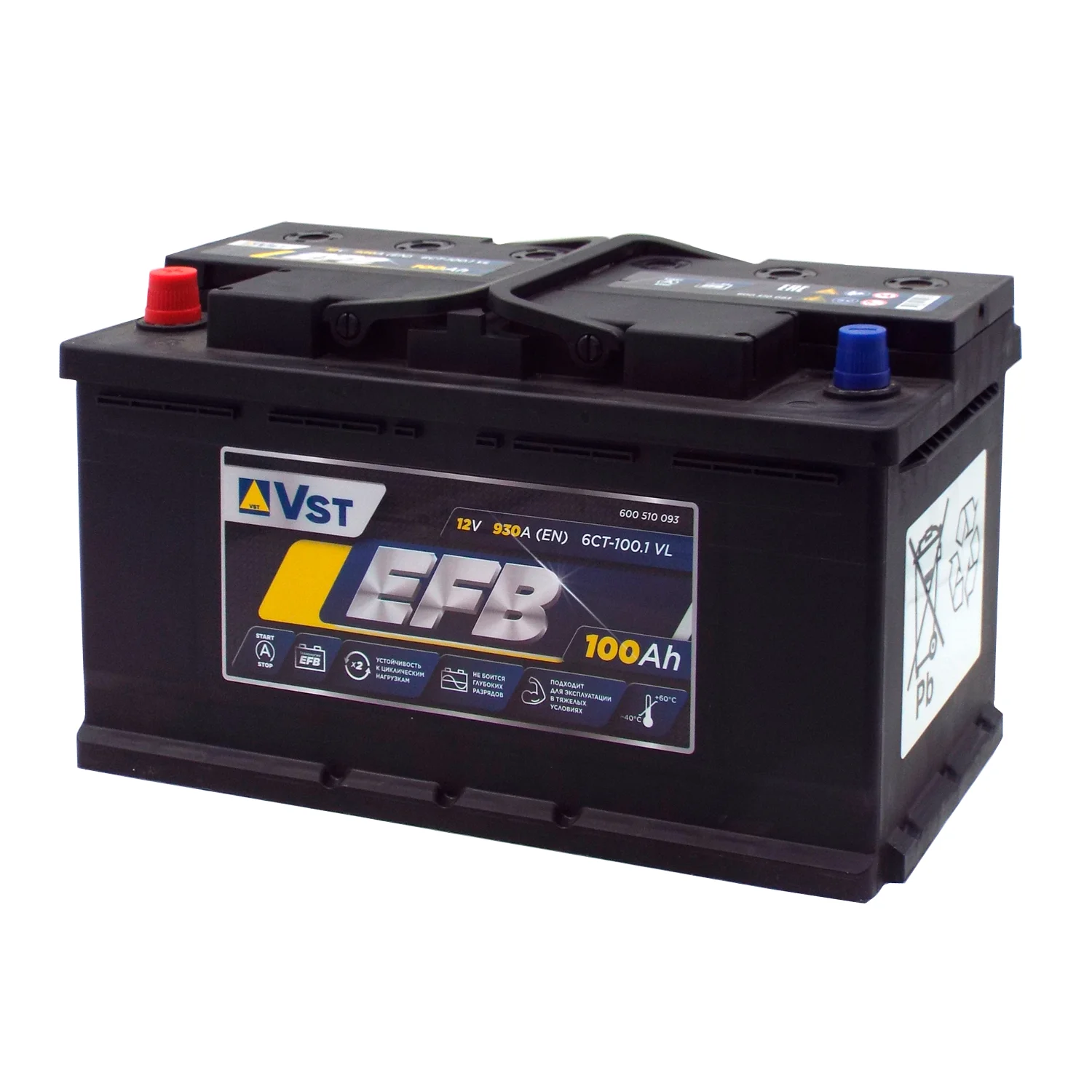 Аккумулятор VST EFB 100 Ач п.п. Фото 1