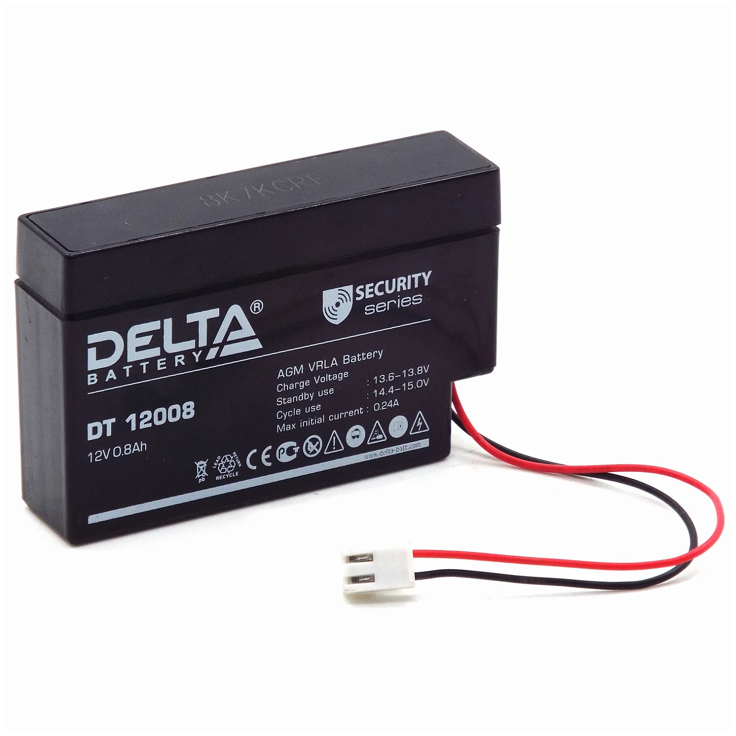 Аккумулятор Delta DT 12008 (для слаботочных систем) Фото 1