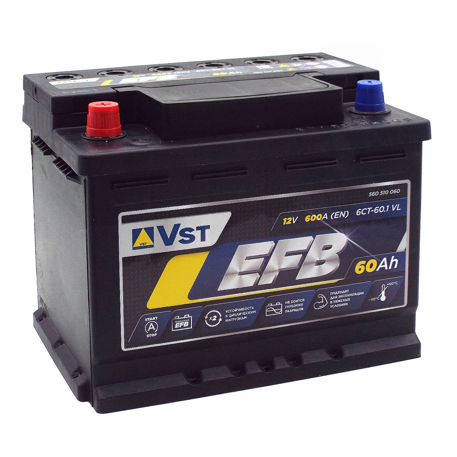 Аккумулятор VST EFB 60 Ач п.п.