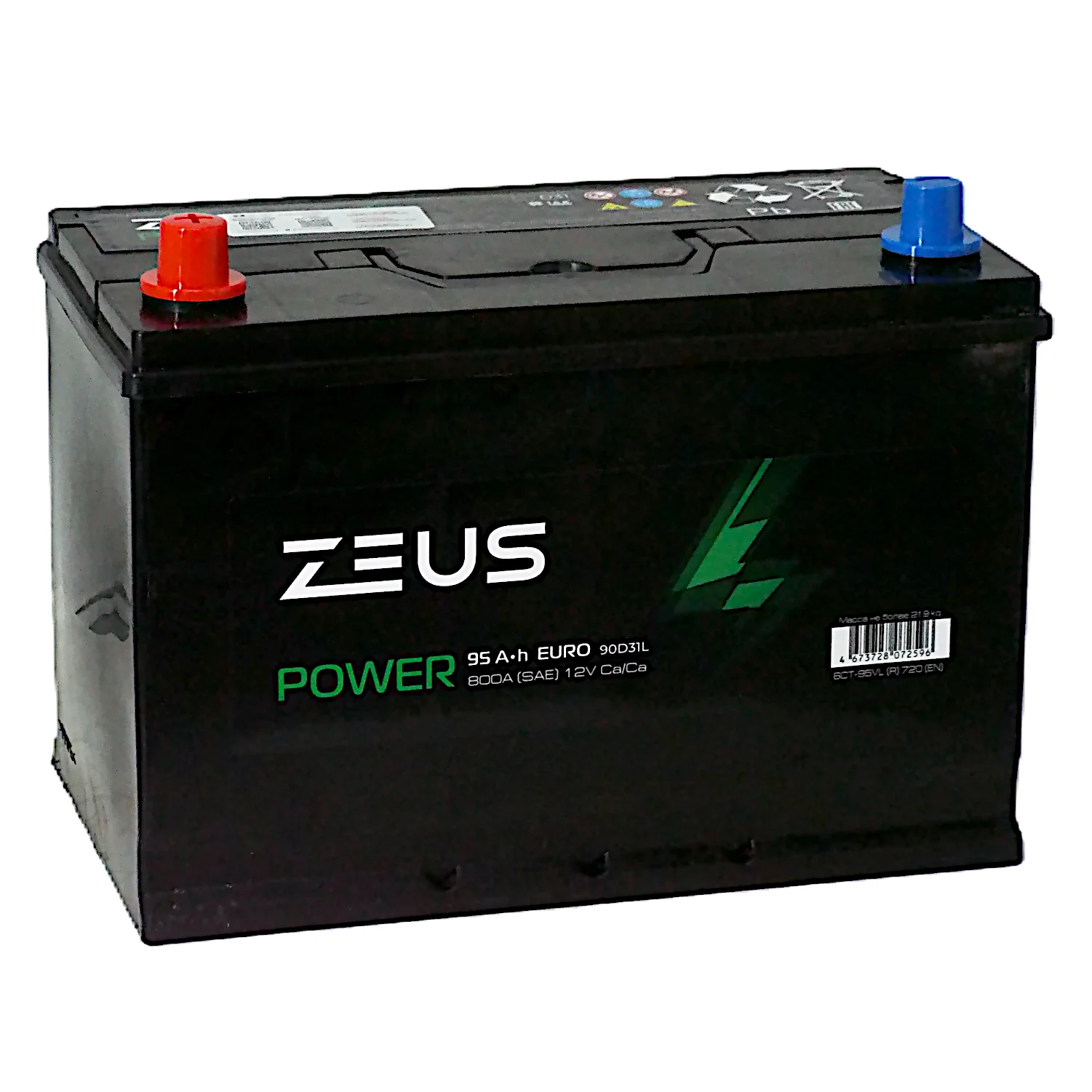 Аккумулятор ZEUS POWER Asia 90D31R 95 Ач п.п.