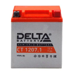 Аккумулятор DELTA СТ 1207.1 AGM 7 Ач о.п. (YTX7L-BS) Фото 1