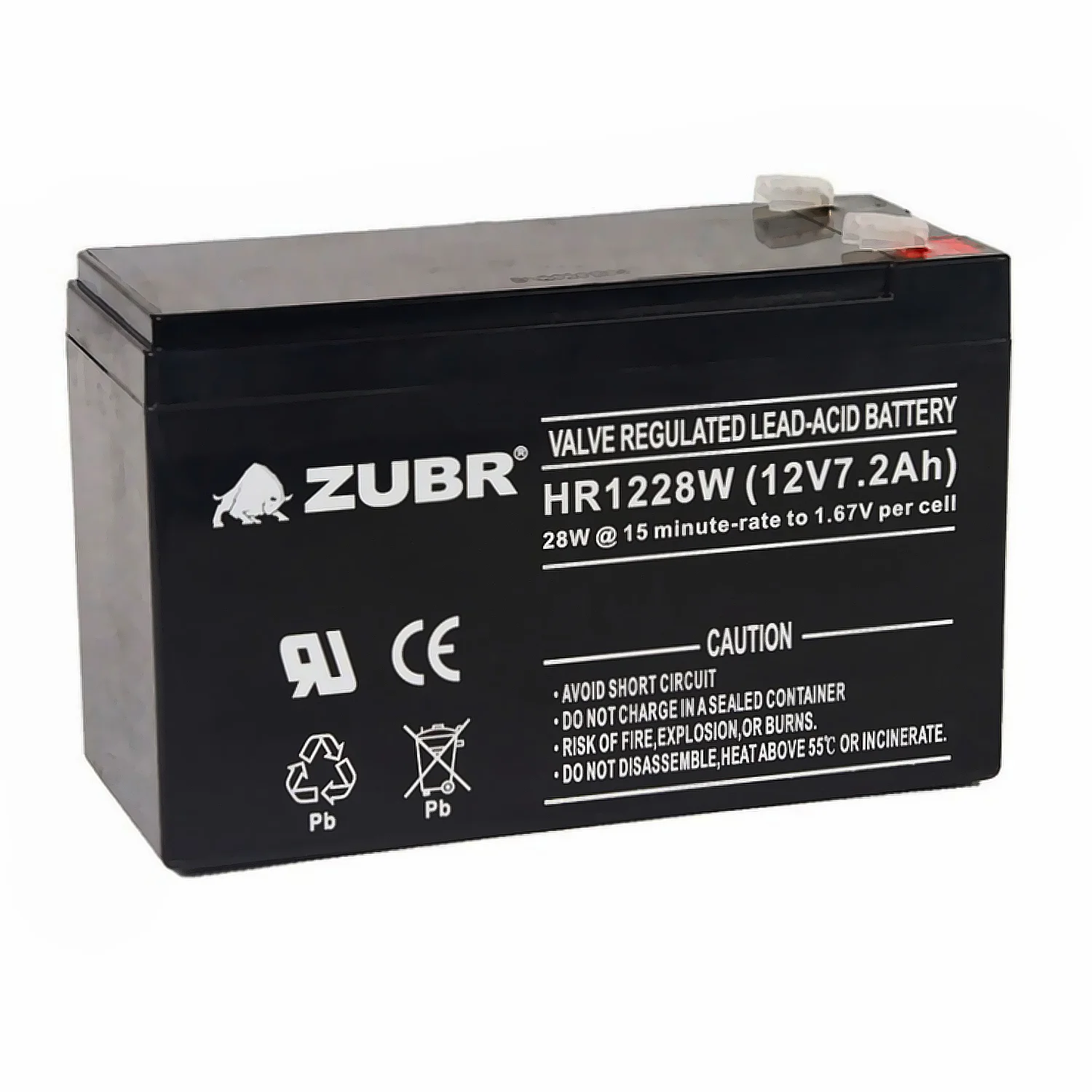 Аккумулятор ZUBR HR1228W (12V7.2Ah) универсальный Фото 1
