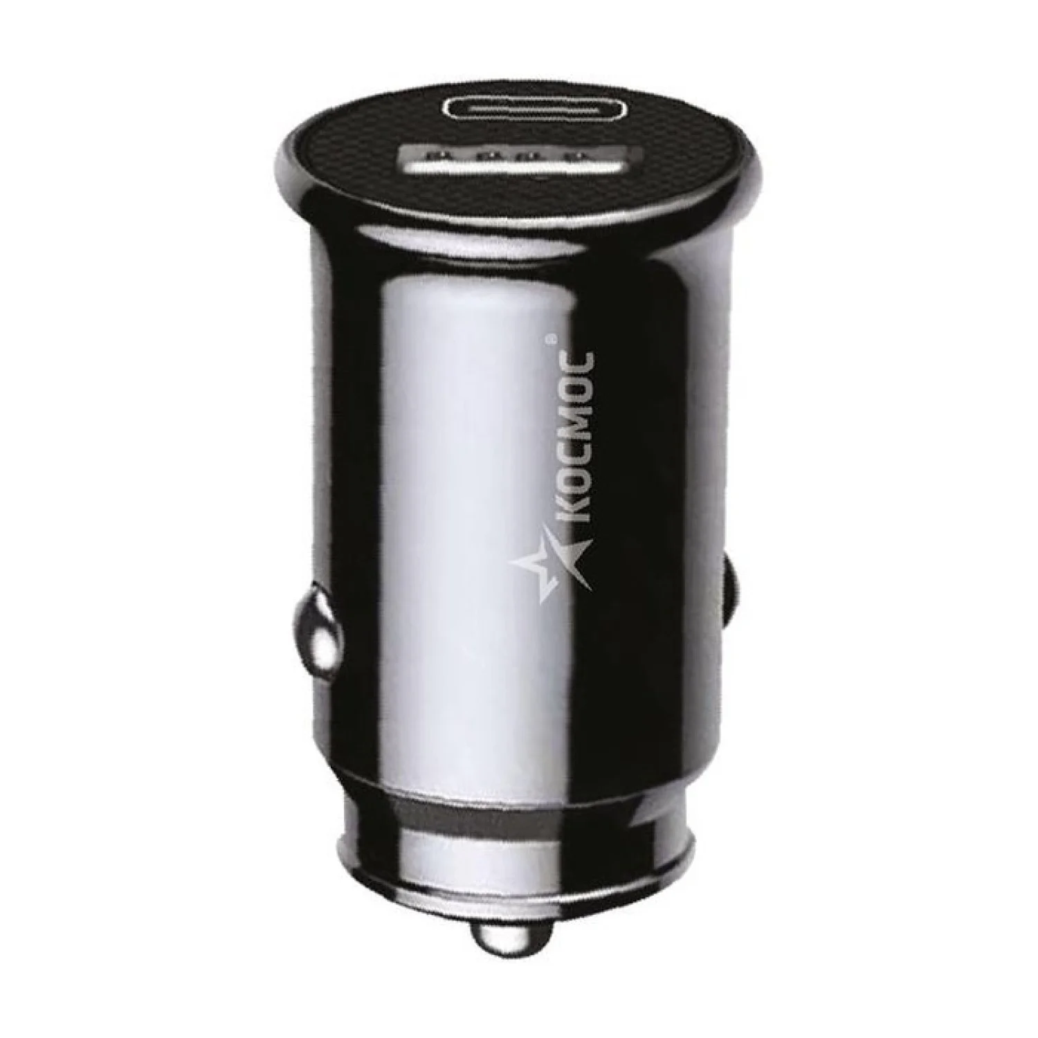 Адаптер авто USB+TypeC 20Вт КОСМОС черный