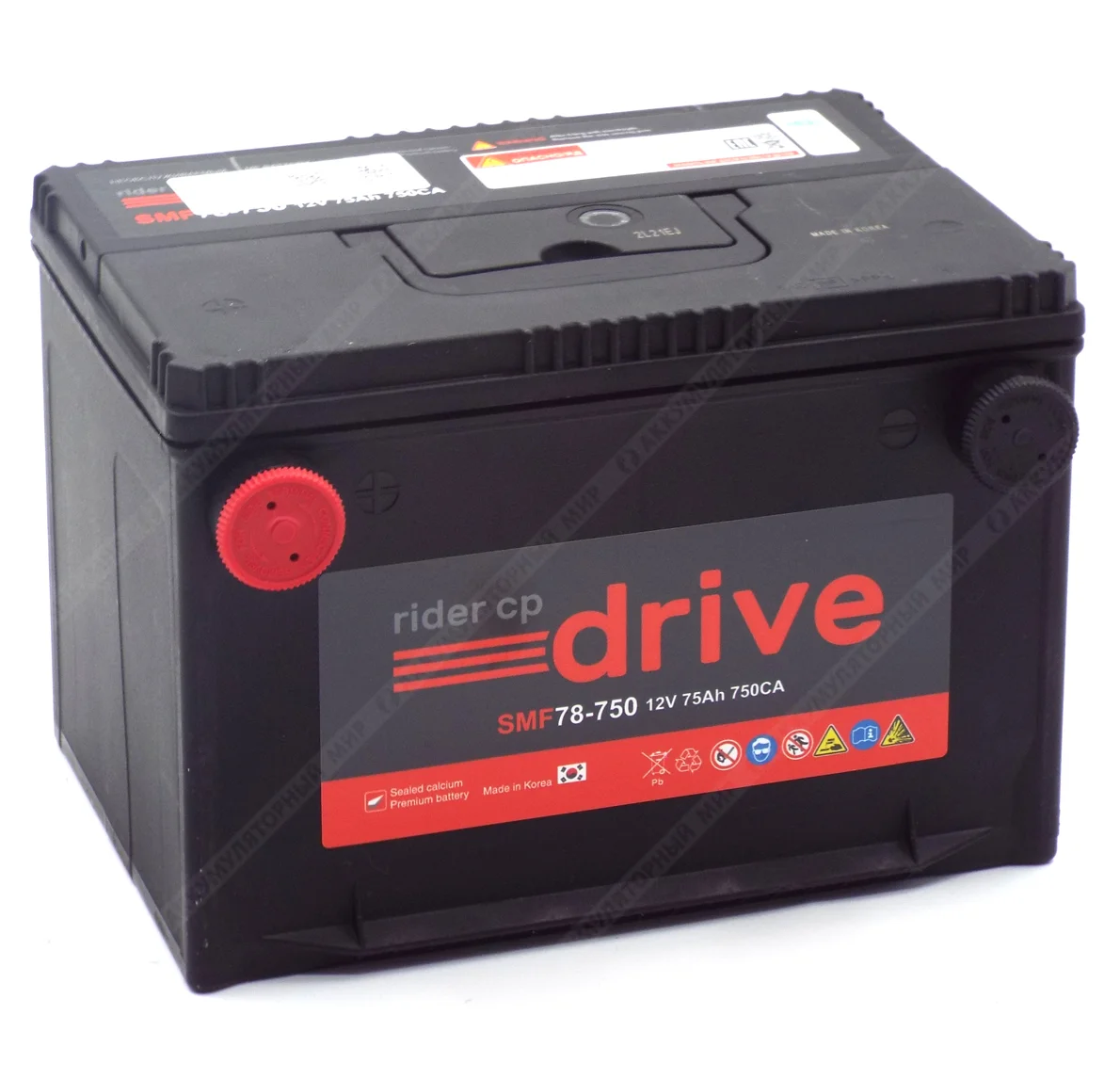 Аккумулятор RIDER SMF 78-750 75 Ач боковые клеммы Фото 1