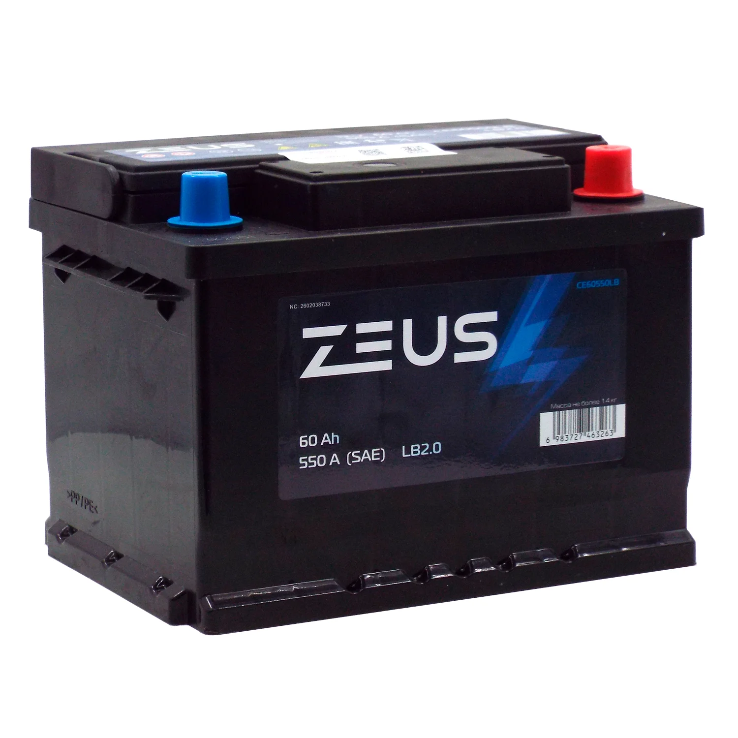 Аккумулятор ZEUS LB 60 Ач о.п. Фото 1