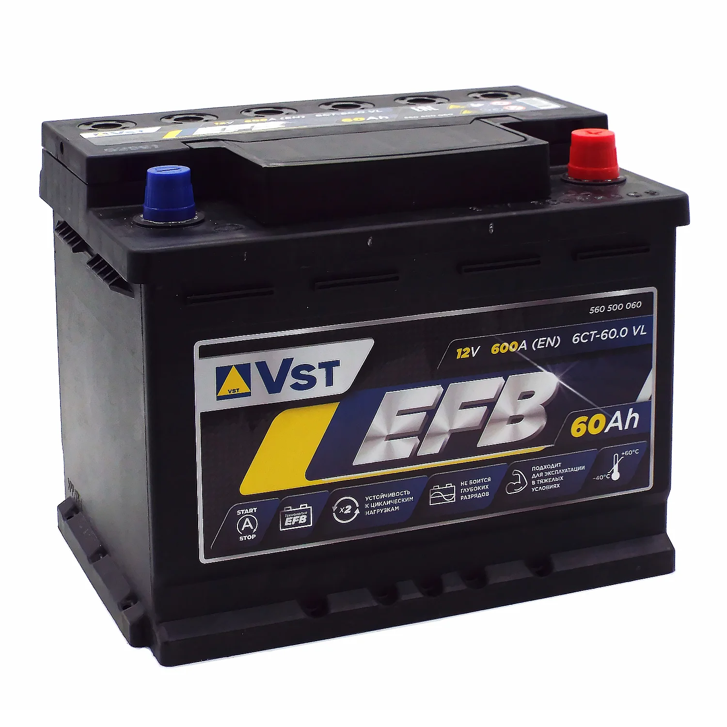 Аккумулятор VST EFB 60 Ач о.п.