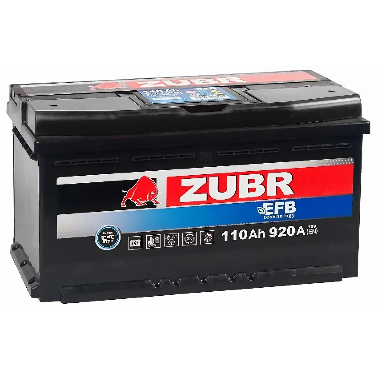 Аккумулятор ZUBR EFB 110 Ач о.п. Фото 1